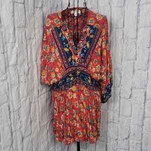 Weekend‎ Suzanne Betro "Bethrothed" Boho Floral Mini Dress. Large
